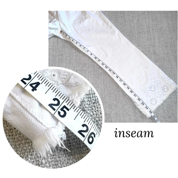 LIVERPOOL Crop Flare Hannah Jeans Embroidered Eyelet Raw Hem Pants Stretch 8 29 - Picture 15 of 16